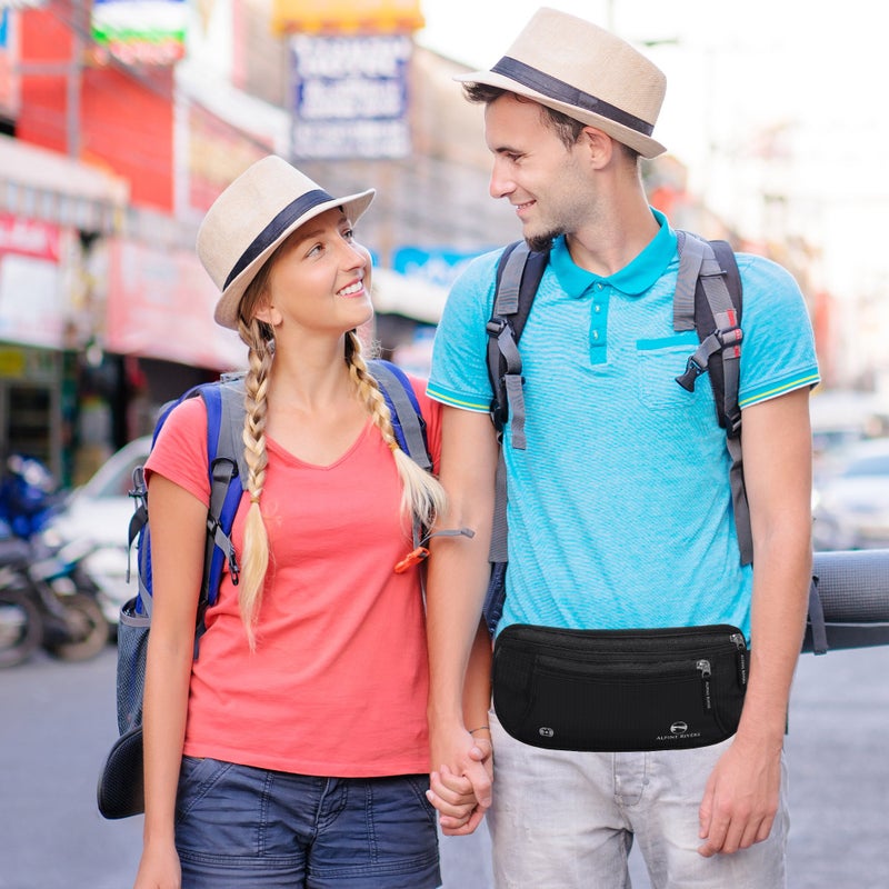 Alpine Rivers RFID Money Belt for Travel - Hidden Waist Pouch Passport Holder with RFID Card Sleeves, Slim and Adjustable Fit for Men and Women - Image 5